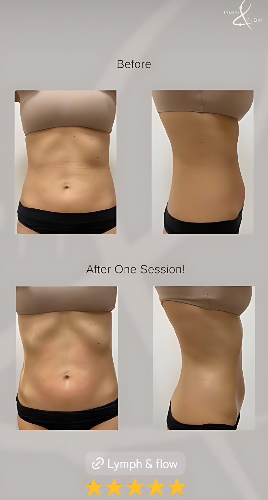Abdomen before and after transformation